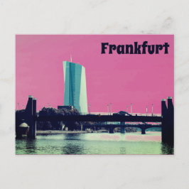 Blick auf Frankfurt & Pink Sky Postkarte