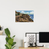 Blick auf Gewerkschaft Bluffs Rocks and Surf in Yo Poster (Heimbüro)