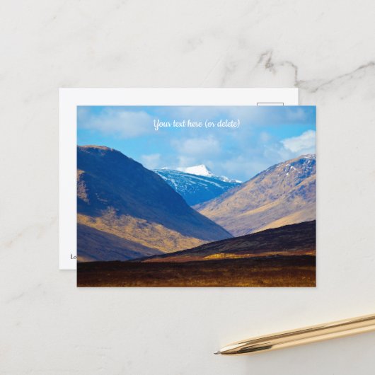 Blick auf Glen Etive, Schottland Postkarte (Vorderseite/Rückseite Beispiel)