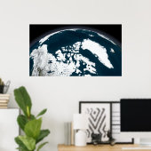 Blick auf Grönland und den Arktischen Ozean Poster (Heimbüro)