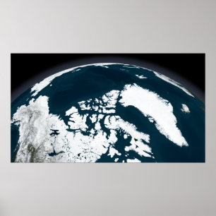 Blick auf Grönland und den Arktischen Ozean Poster