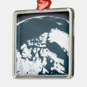 Blick auf Grönland und den Arktischen Ozean Silbernes Ornament (Links)