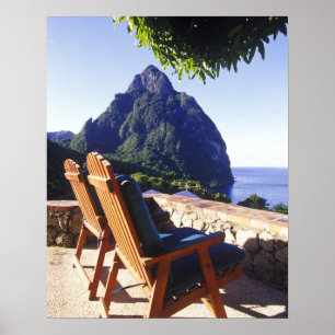 Blick auf Gros Piton vom Stonefield Estate Villa Poster