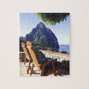 Blick auf Gros Piton vom Stonefield Estate Villa Puzzle