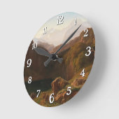 Blick auf Großglockner von Kals Runde Wanduhr (Winkel)