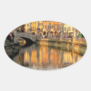 Blick auf Italien Ovaler Aufkleber