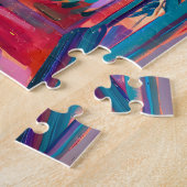 Blick auf Lavendelfelder im Sommer. Malerei Puzzle (Seite)