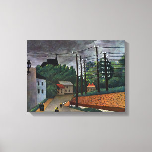 Blick auf Malakoff von Henri Rousseau, Vintage Art Leinwanddruck