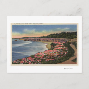 Blick auf Meer, Strand und Blume auf dem Cliff Dri Postkarte