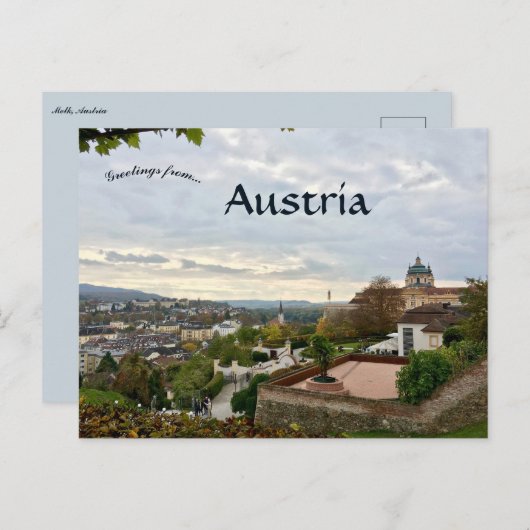 Blick auf Melk Österreich Postkarte (Vorne/Hinten)