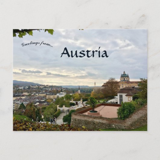 Blick auf Melk Österreich Postkarte (Vorderseite)