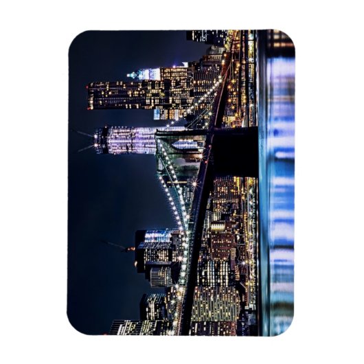 Blick auf New Yorks Brooklyn Bridge-Reflexion Magnet (Vertikal)
