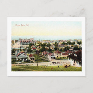 Blick auf Ocean Park, Santa Monica, CA Vintage Postkarte
