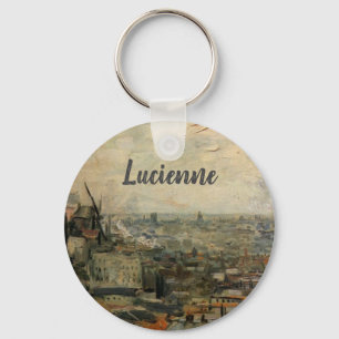 Blick auf Paris vom Montmartre von Vincent van Gog Schlüsselanhänger