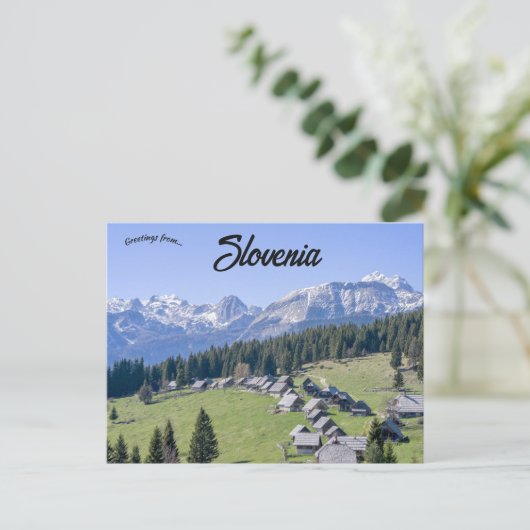 Blick auf Pokljuka Slowenien Postkarte (Stehend Vorderseite)