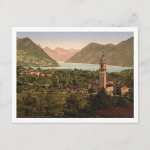 Blick auf Porlezza, Lombardei, Italien Postkarte