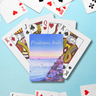 Blick auf Positano, Italien Spielkarten