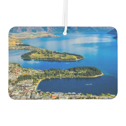 Blick auf Queenstown vom Gipfel von Bob, Neuseelan Autolufterfrischer (Rückseite)