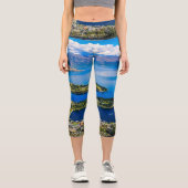 Blick auf Queenstown vom Gipfel von Bob, Neuseelan Capri Leggings (Vorderseite)