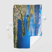 Blick auf Queenstown vom Gipfel von Bob, Neuseelan Golfhandtuch (Insitu)