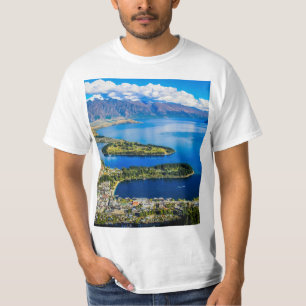 Blick auf Queenstown vom Gipfel von Bob, Neuseelan T-Shirt