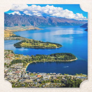 Blick auf Queenstown vom Gipfel von Bob, Neuseelan Untersetzer