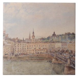 Blick auf Salzburg (von Rudolf von Alt) Fliese