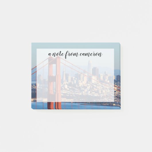 Blick auf San Francisco durch die Golden Gate Brid Post-it Klebezettel (Vorderseite)