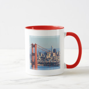 Blick auf San Francisco durch die Golden Gate Brid Tasse