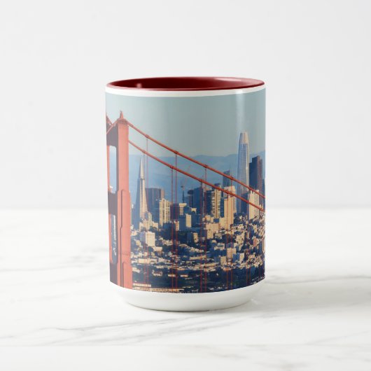 Blick auf San Francisco durch die Golden Gate Brid Tasse (Zentrum)