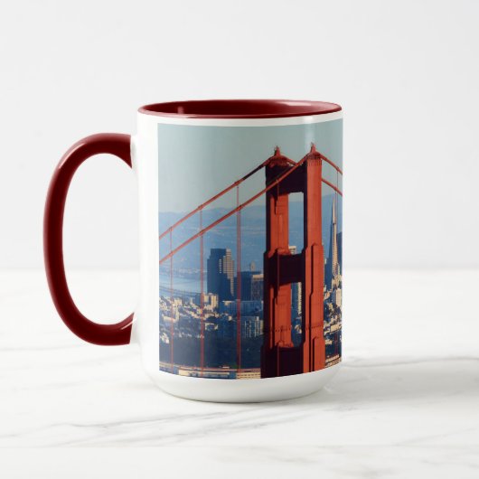 Blick auf San Francisco durch die Golden Gate Brid Tasse (Links)