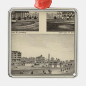 Blick auf Sea Grove, Cape May Point Silbernes Ornament (Vorne)