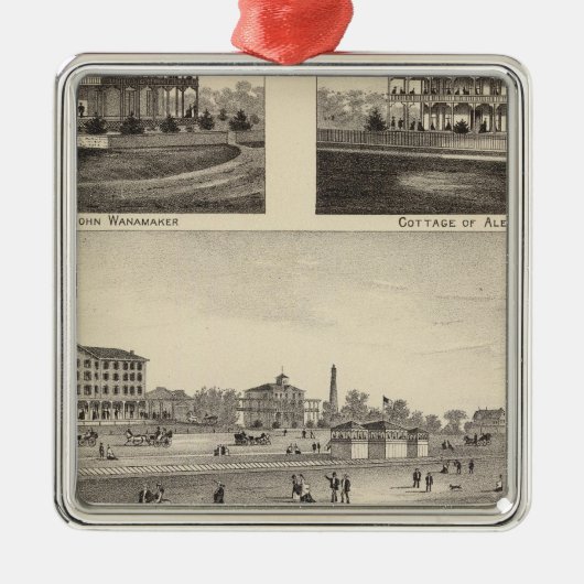 Blick auf Sea Grove, Cape May Point Silbernes Ornament (Vorne)