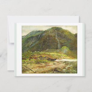 Blick auf Skjolden in Lyster, Norwegen 1843 JCC Da Postkarte