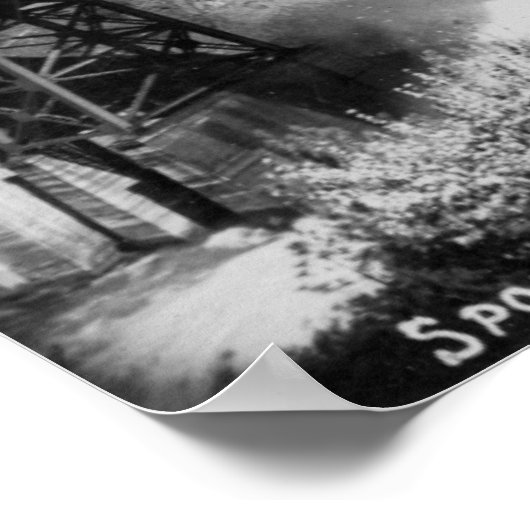 Blick auf Spokane Falls und Brücke Poster (Ecke)