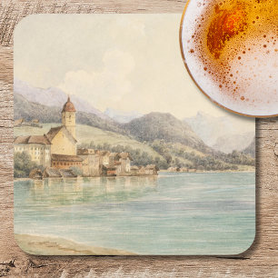 Blick auf St. Wolfgang am Wolfgangsee Carl Lafite Getränkeuntersetzer