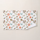 Blick auf stickige Bienen und Blume Badhandtuch Set (Handtuch)