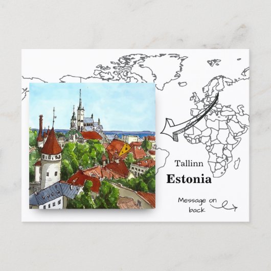 Blick auf Tallinn, Estland Postkarte (Vorderseite)