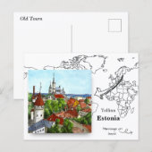 Blick auf Tallinn, Estland Postkarte (Vorne/Hinten)