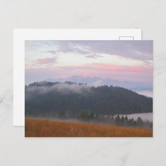 Blick auf Tatra auf Sonnenaufgang Postkarte (Vorne/Hinten)