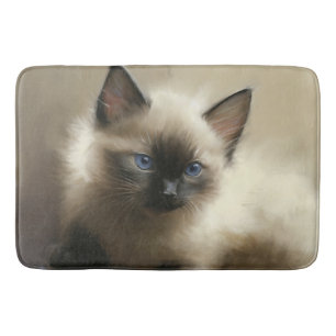 Blick auf Unschuld Siam Kitten Portrait Badematte