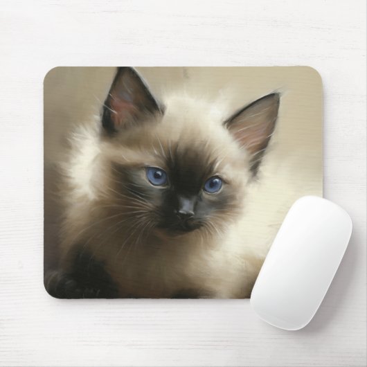 Blick auf Unschuld Siam Kitten Portrait Mousepad (Mit Mouse)