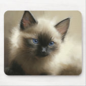 Blick auf Unschuld Siam Kitten Portrait Mousepad (Vorne)