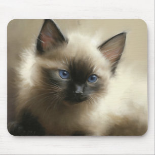 Blick auf Unschuld Siam Kitten Portrait Mousepad