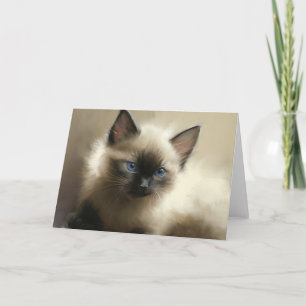Blick auf Unschuld Siam Kitten Portraitkarte Dankeskarte