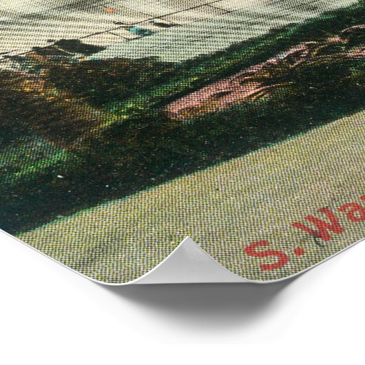 Blick auf US-Kriegsschiffe im OceanSanta Cruz, CA Poster (Ecke)