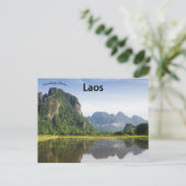 Blick auf Vang Vieng Laos Postkarte (Stehend Vorderseite)