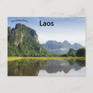 Blick auf Vang Vieng Laos Postkarte