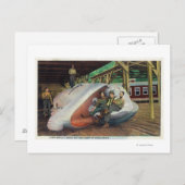Blick auf Whale Jäger, die sich auf Wal zurückzieh Postkarte (Vorne/Hinten)