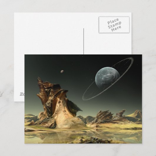 Blick auf Zuhause Postkarte (Vorne/Hinten)